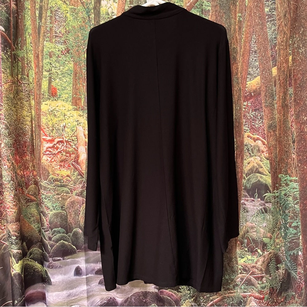Eileen Fisher Black Zipper jacket lightweight jersey stretchy 1X - Picture 5 of 10
